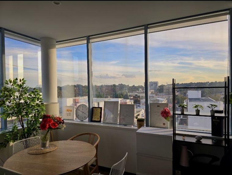 The Good Friends office in Eastwood, looking out across the suburb